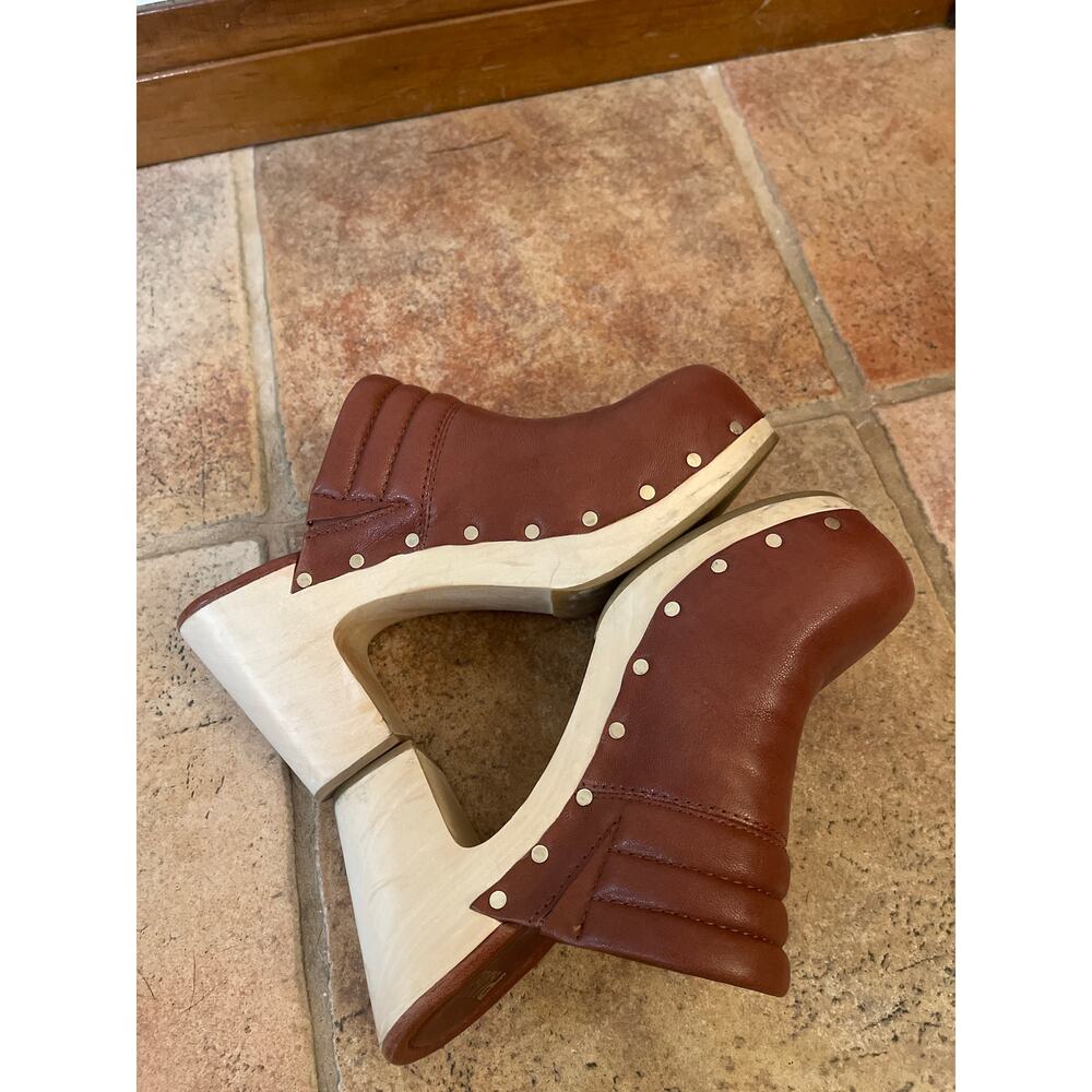 Paige Robbie Studded Clog in the whisky brown leather. Size 9 - Picture 7 of 9